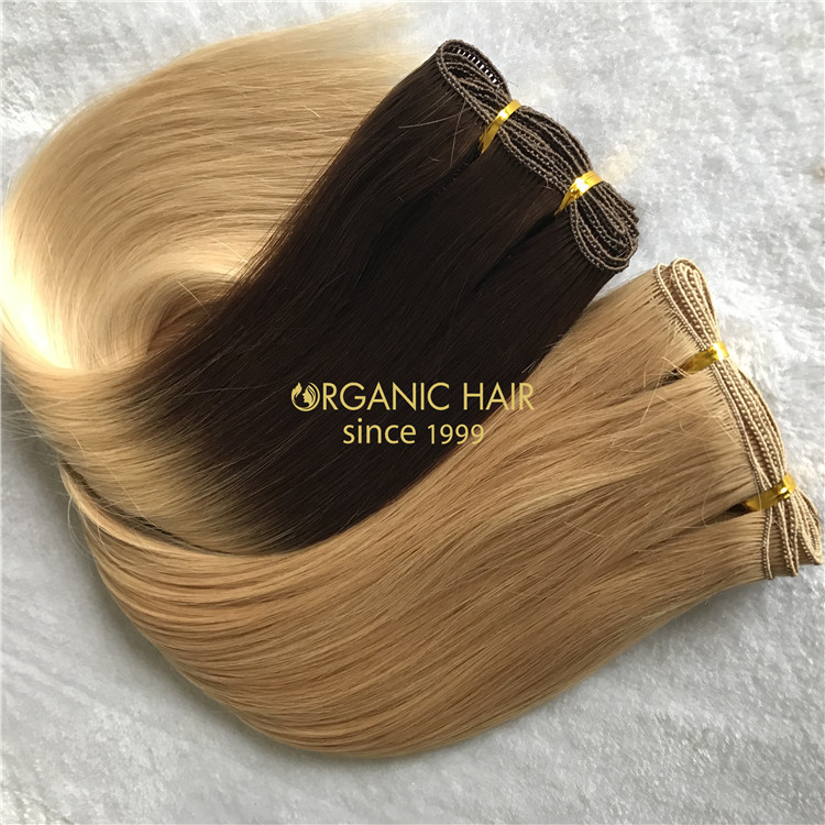 Human full cuticle hand tied wefts on sale X183